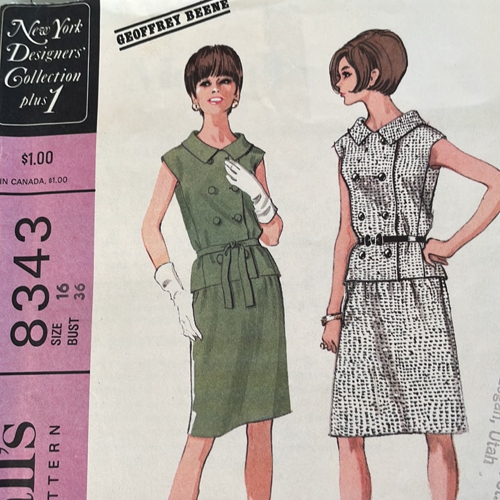 McCall's 8343 New York Designer's Collection, Geoffrey Beene, skirt, sleeveless
